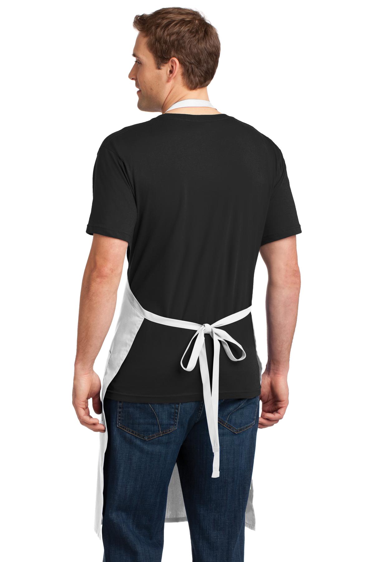 Custom Embroidered Port Authority Easy Care Extra Long Bib Apron with Stain Release. A700,White