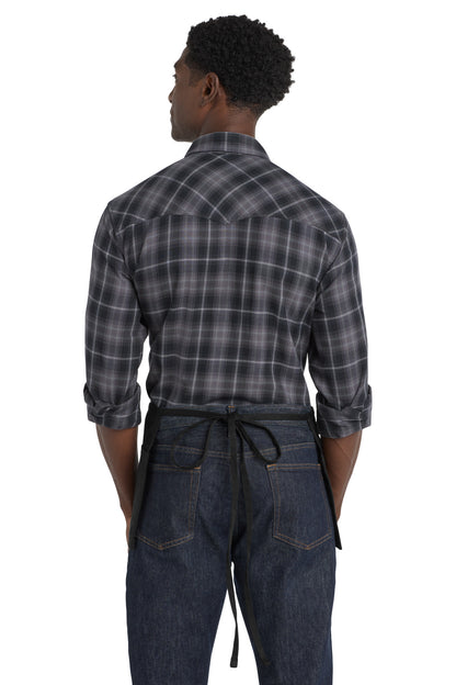 Custom Embroidered Port Authority Easy Care Reversible Waist Apron with Stain Release. A707,Black