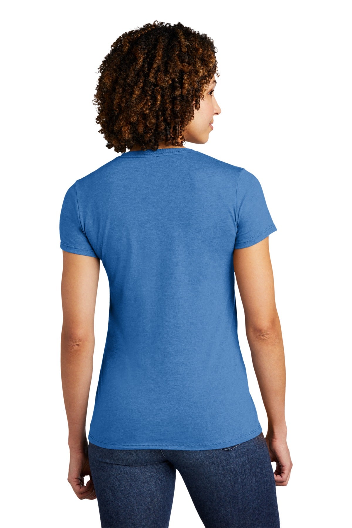 Custom Embroidered Allmade  Women's Tri-Blend Tee  AL2008,Azure Blue