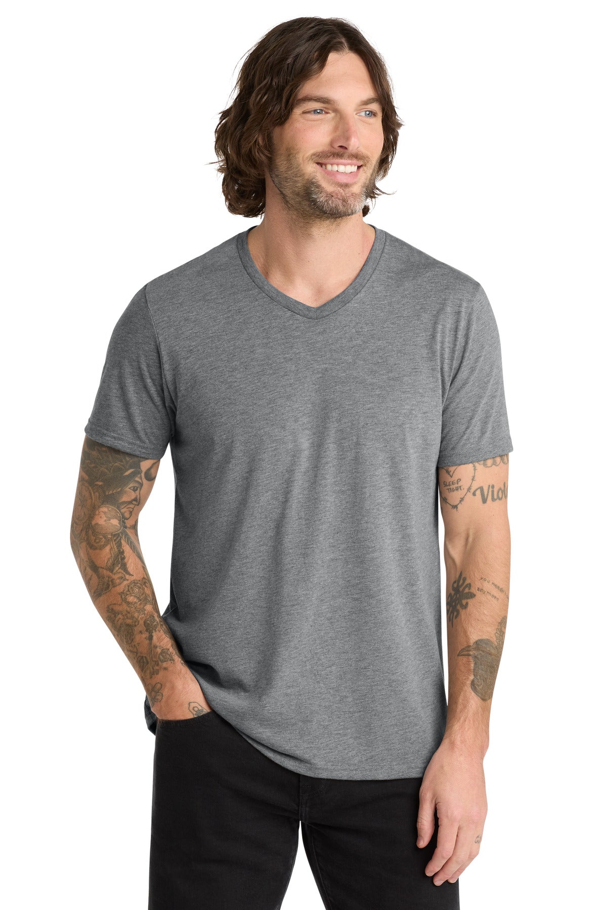 Custom Embroidered AllMade T-Shirts  in Aluminum Grey