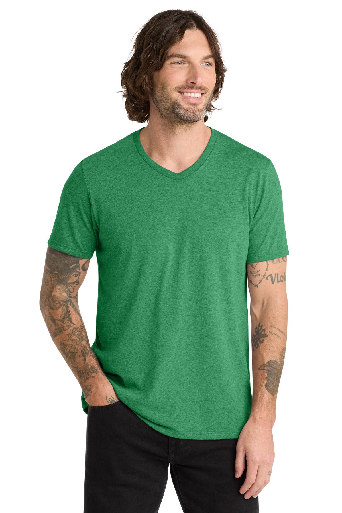 Custom Embroidered AllMade T-Shirts  in Enviro Green