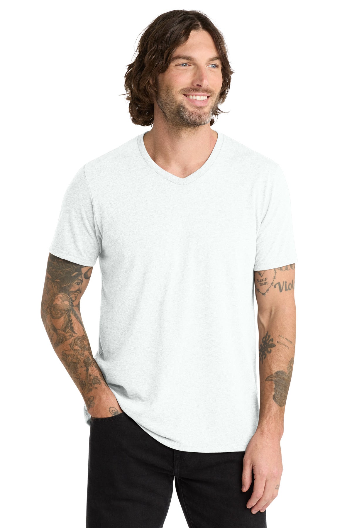 Custom Embroidered AllMade T-Shirts  in Fairly White