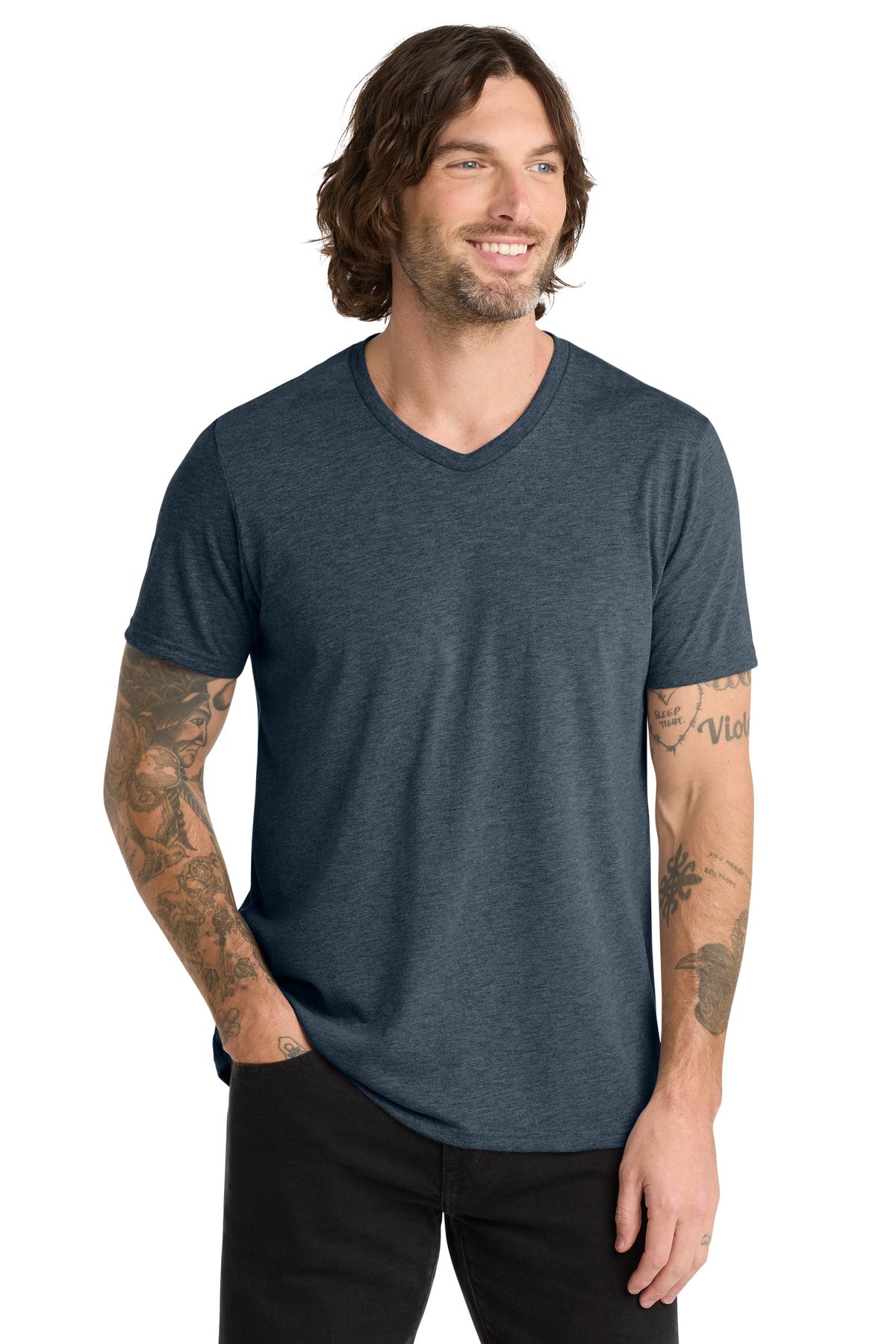 Custom Embroidered AllMade T-Shirts  in Rebel Blue