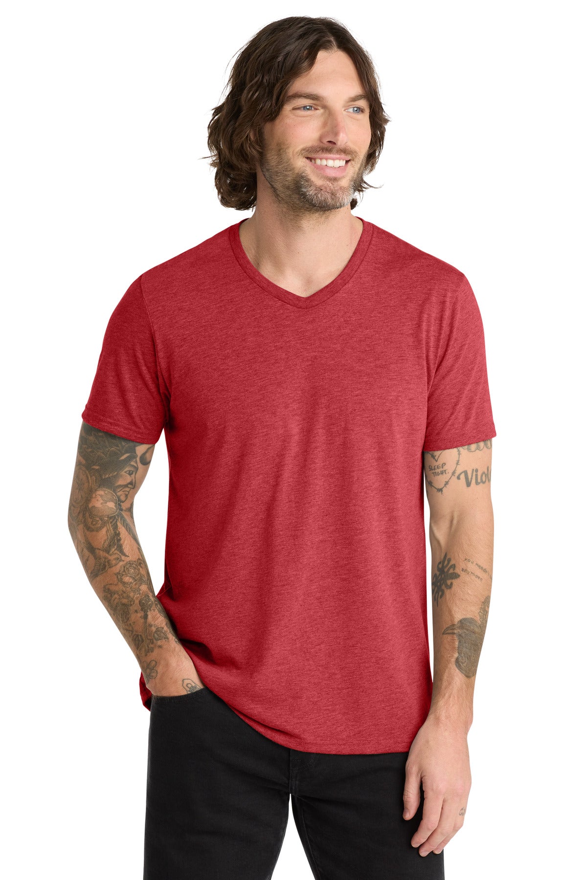 Custom Embroidered AllMade T-Shirts  in Rise Up Red