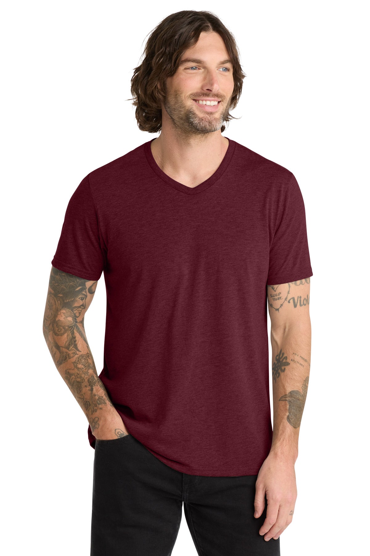 Custom Embroidered AllMade T-Shirts  in Vino Red
