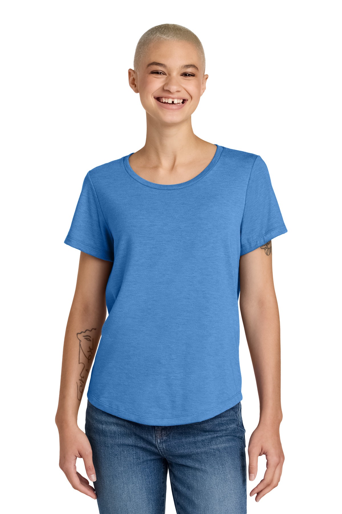 Custom Embroidered AllMade T-Shirts  in Azure Blue