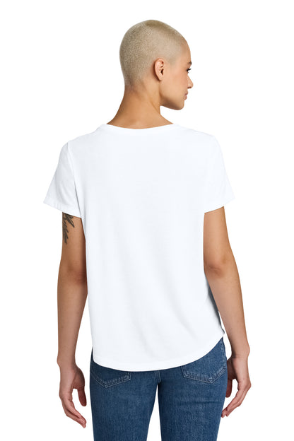Custom Embroidered Allmade Women's Relaxed Tri-Blend Scoop Neck Tee AL2015,Bright White