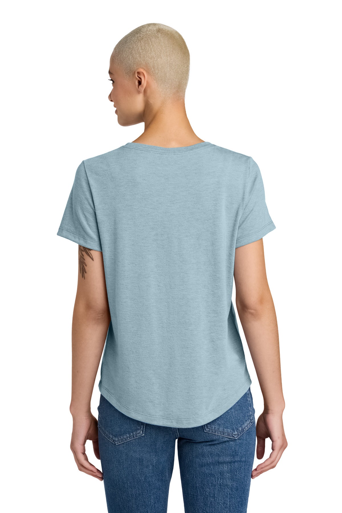 Custom Embroidered Allmade Women's Relaxed Tri-Blend Scoop Neck Tee AL2015,I Like You Blue