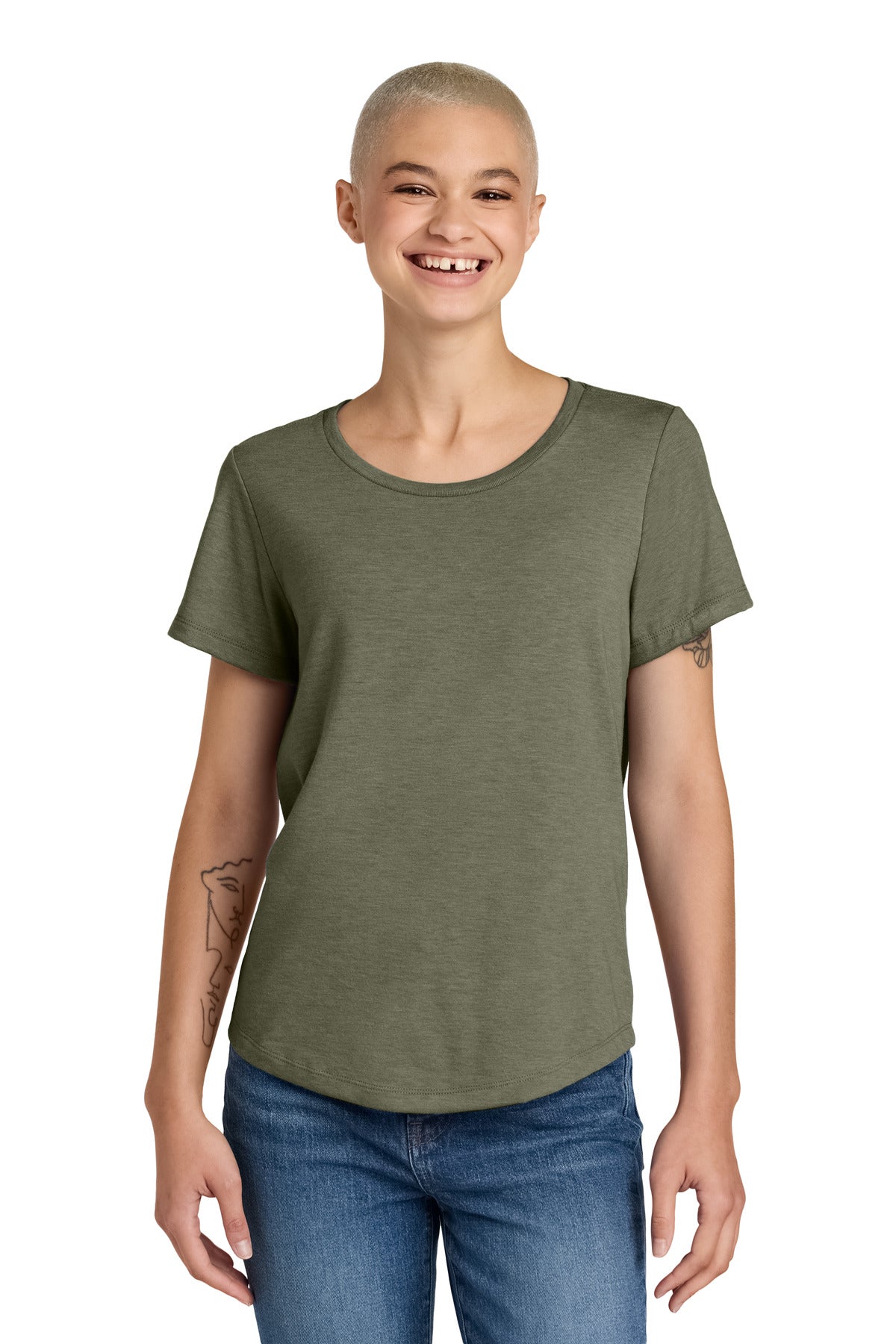 Custom Embroidered AllMade T-Shirts  in Olive You Green