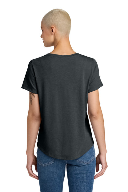 Custom Embroidered Allmade Women's Relaxed Tri-Blend Scoop Neck Tee AL2015,Space Black