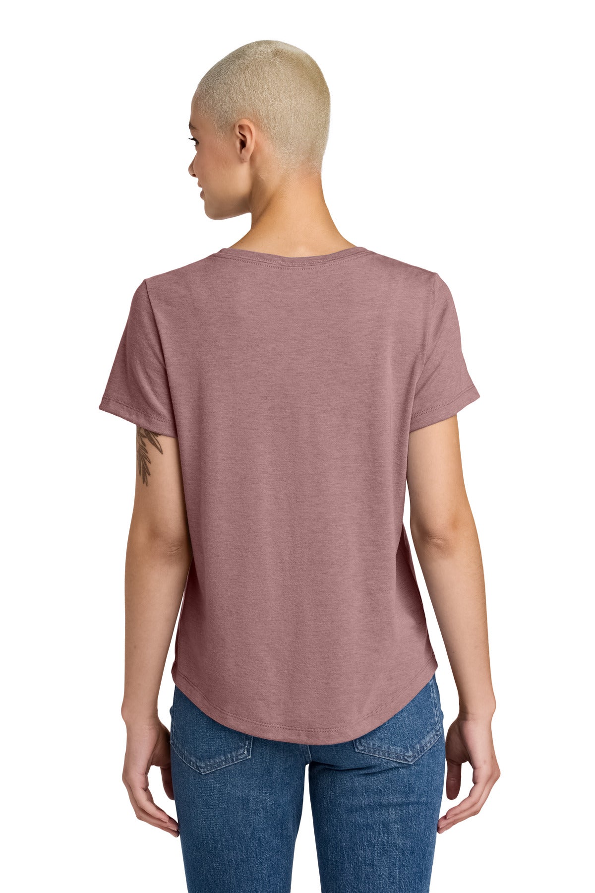Custom Embroidered Allmade Women's Relaxed Tri-Blend Scoop Neck Tee AL2015,Vintage Rose