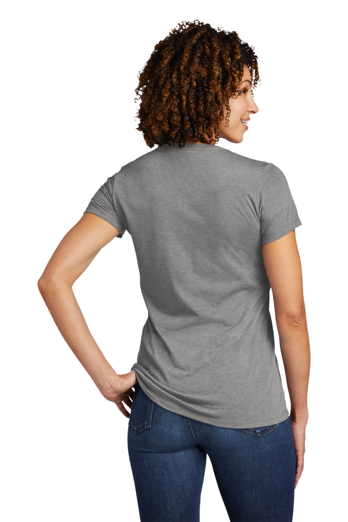 Custom Embroidered Allmade  Women's Tri-Blend V-Neck Tee AL2018,Aluminum Grey