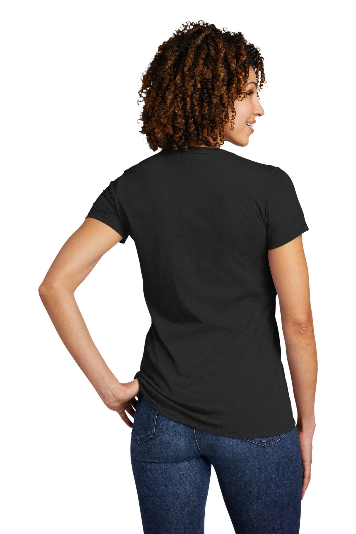 Custom Embroidered Allmade  Women's Tri-Blend V-Neck Tee AL2018,Deep Black
