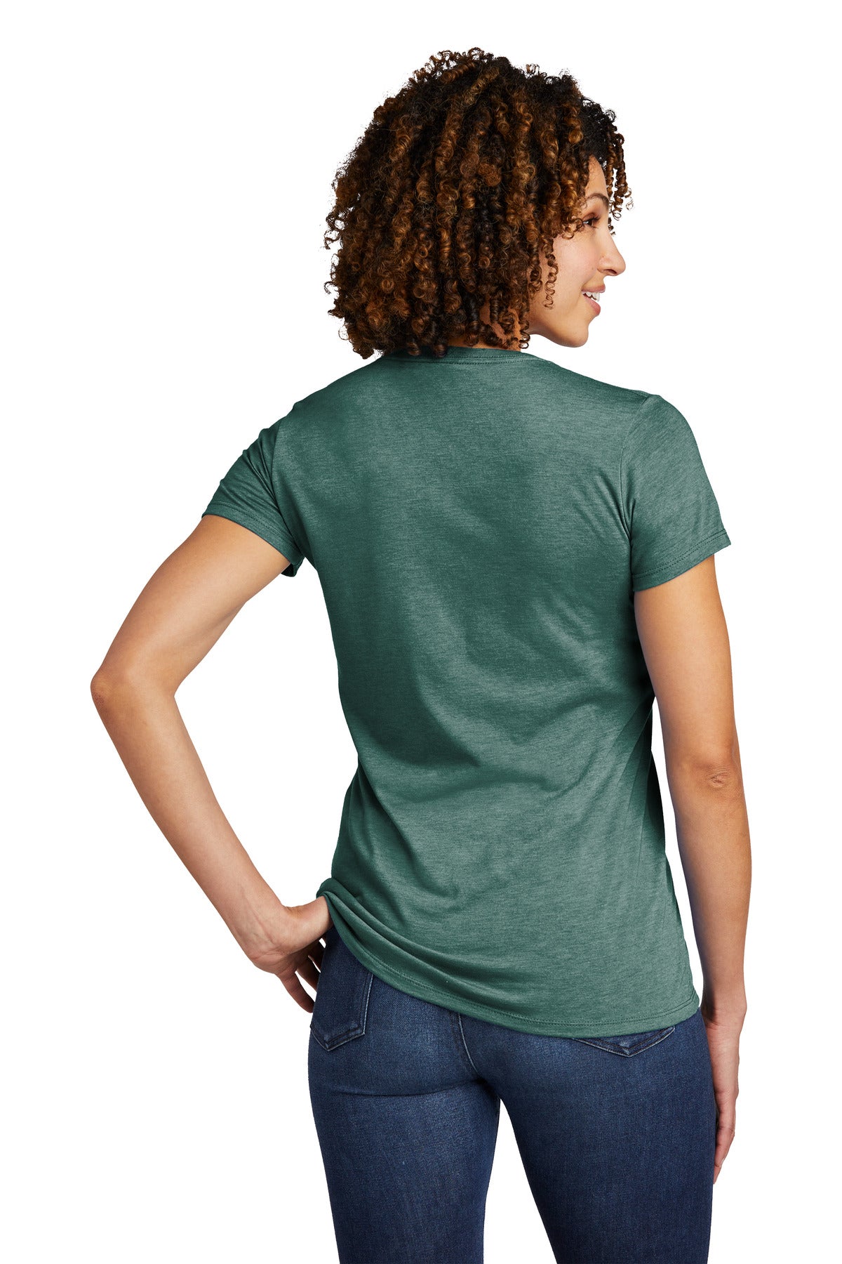 Custom Embroidered Allmade  Women's Tri-Blend V-Neck Tee AL2018,Deep Sea Green