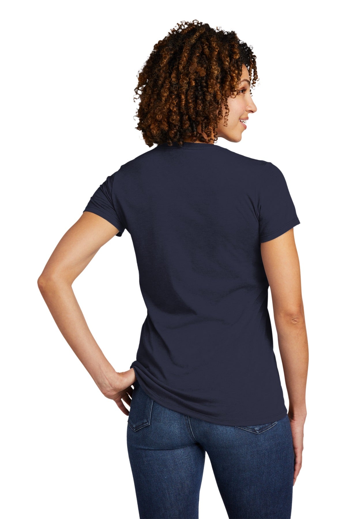 Custom Embroidered Allmade  Women's Tri-Blend V-Neck Tee AL2018,Night Sky Navy