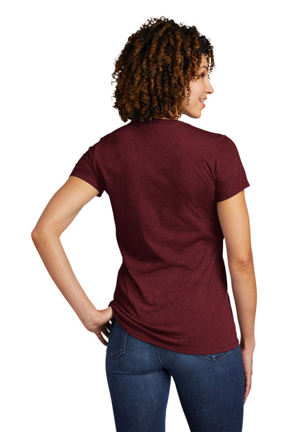 Custom Embroidered Allmade  Women's Tri-Blend V-Neck Tee AL2018,Vino Red