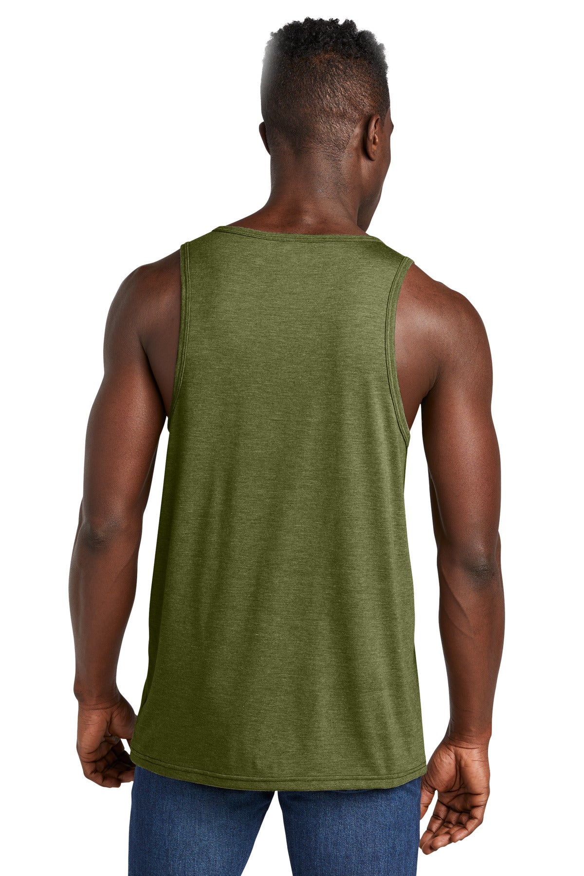 Custom Embroidered Allmade Unisex Tri-Blend Tank AL2019,Olive You Green