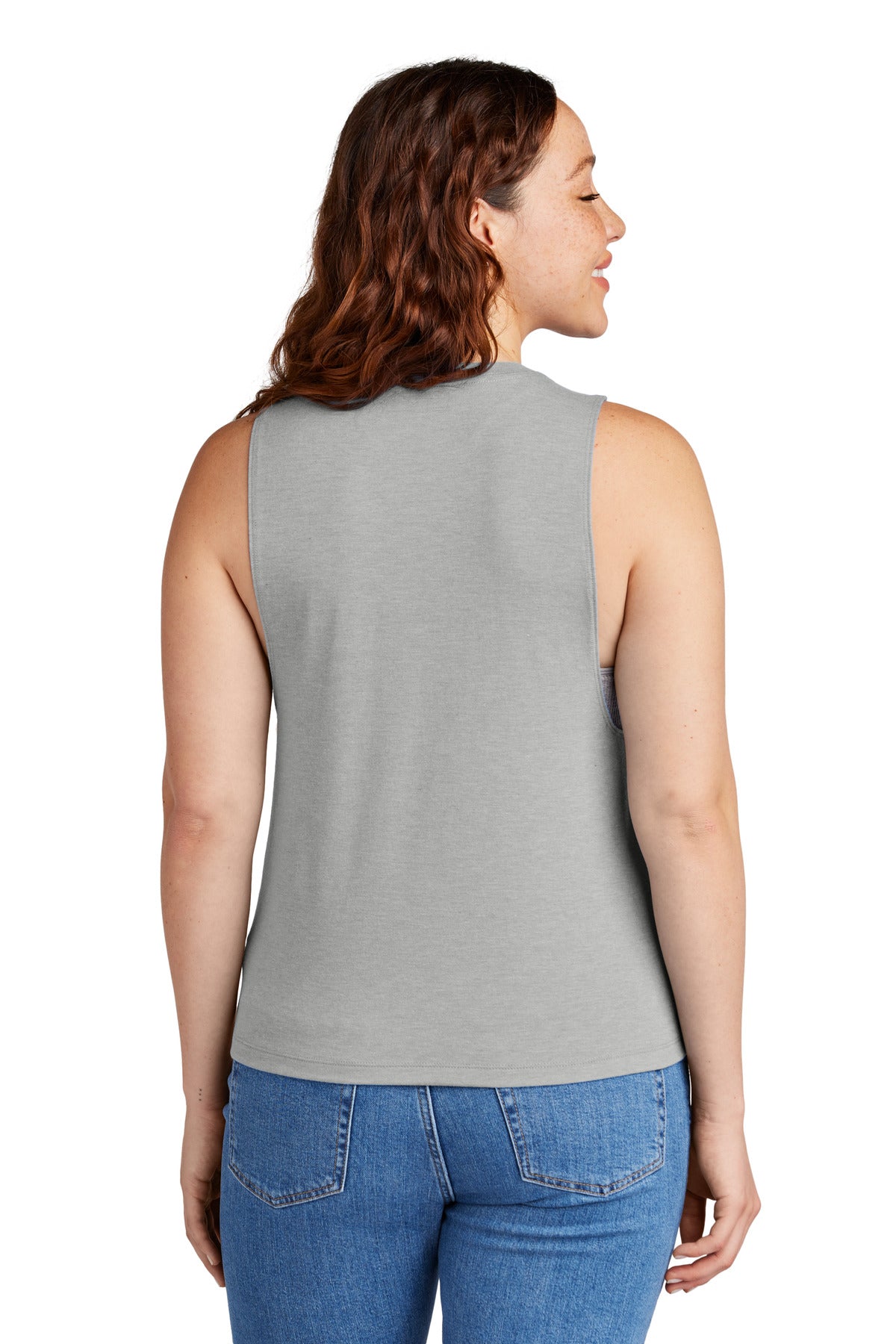 Custom Embroidered Allmade Women's Tri-Blend Muscle Tank AL2020,Aluminum Grey