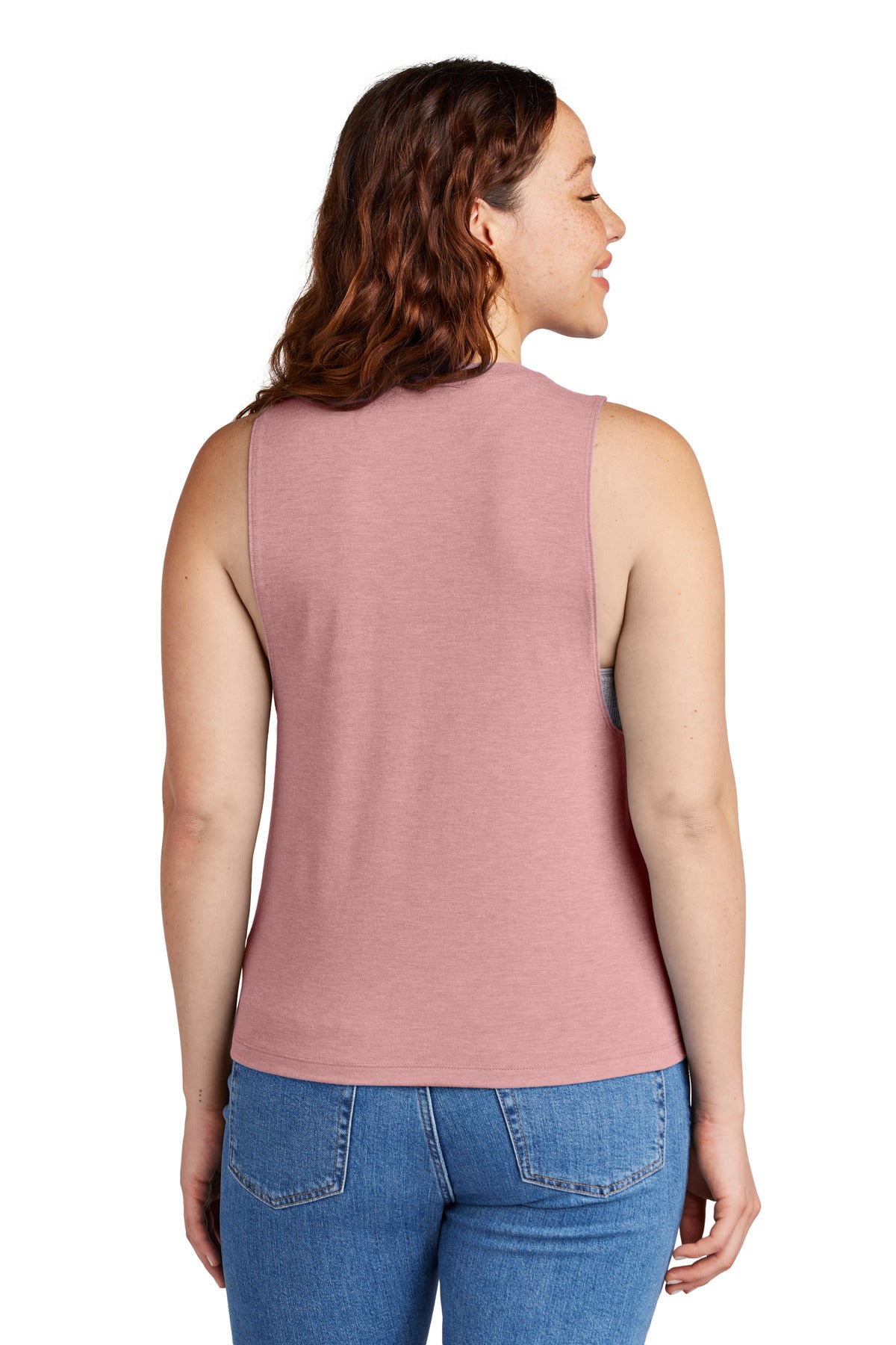 Custom Embroidered Allmade Women's Tri-Blend Muscle Tank AL2020,Vintage Rose