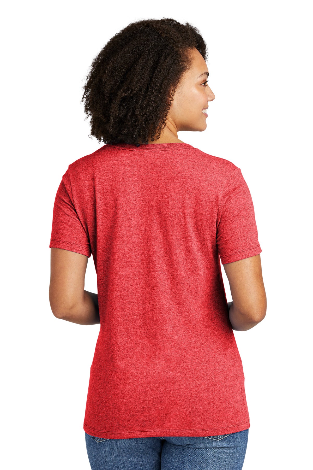 Custom Embroidered Allmade Women's Recycled Blend V-Neck Tee AL2303,Reclaimed Red Heather