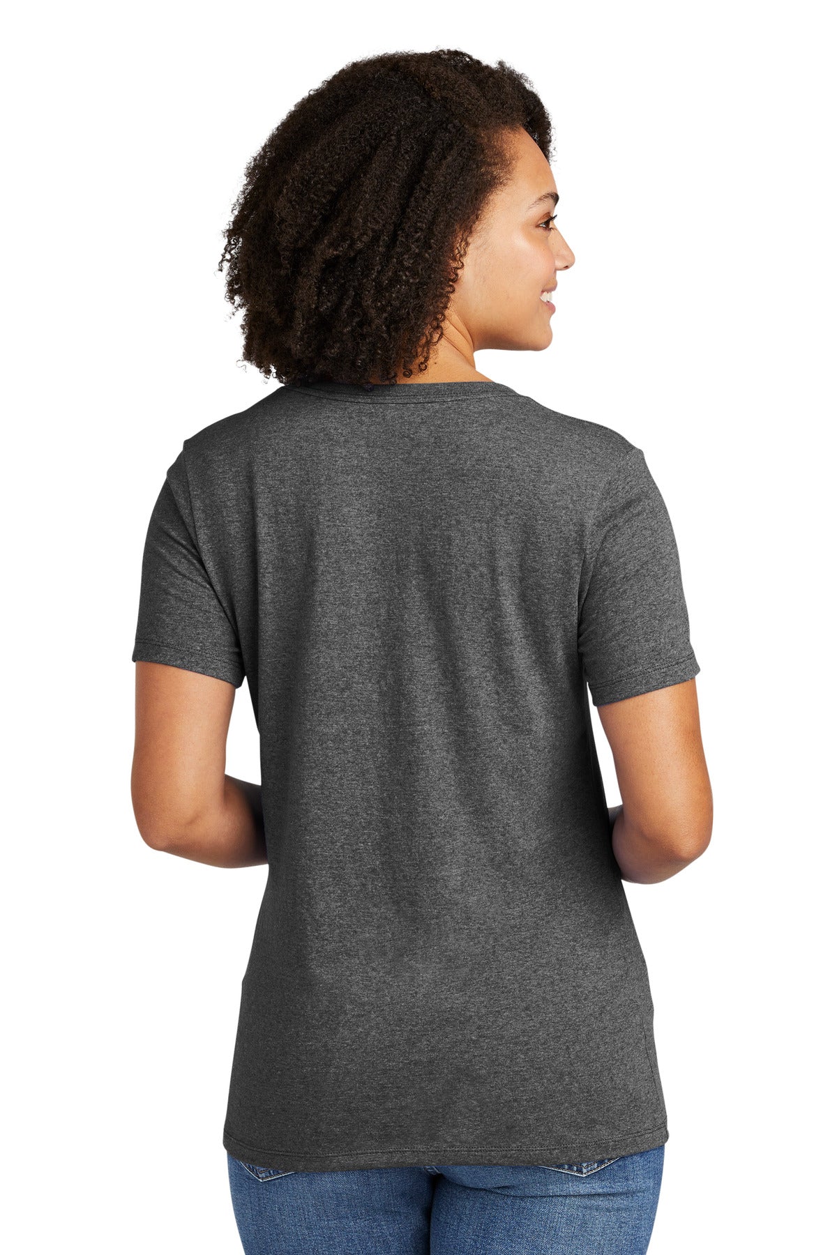 Custom Embroidered Allmade Women's Recycled Blend V-Neck Tee AL2303,Reloaded Charcoal Heather