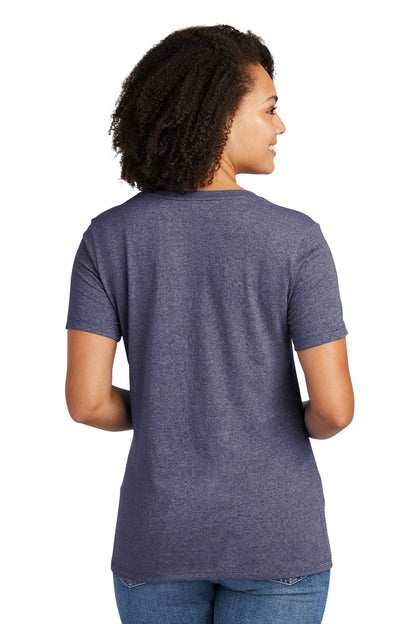 Custom Embroidered Allmade Women's Recycled Blend V-Neck Tee AL2303,Salvaged Navy Heather