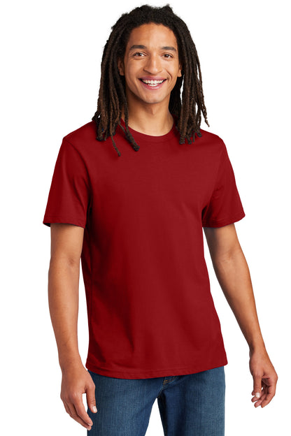 Custom Embroidered AllMade T-Shirts  in Beet Red