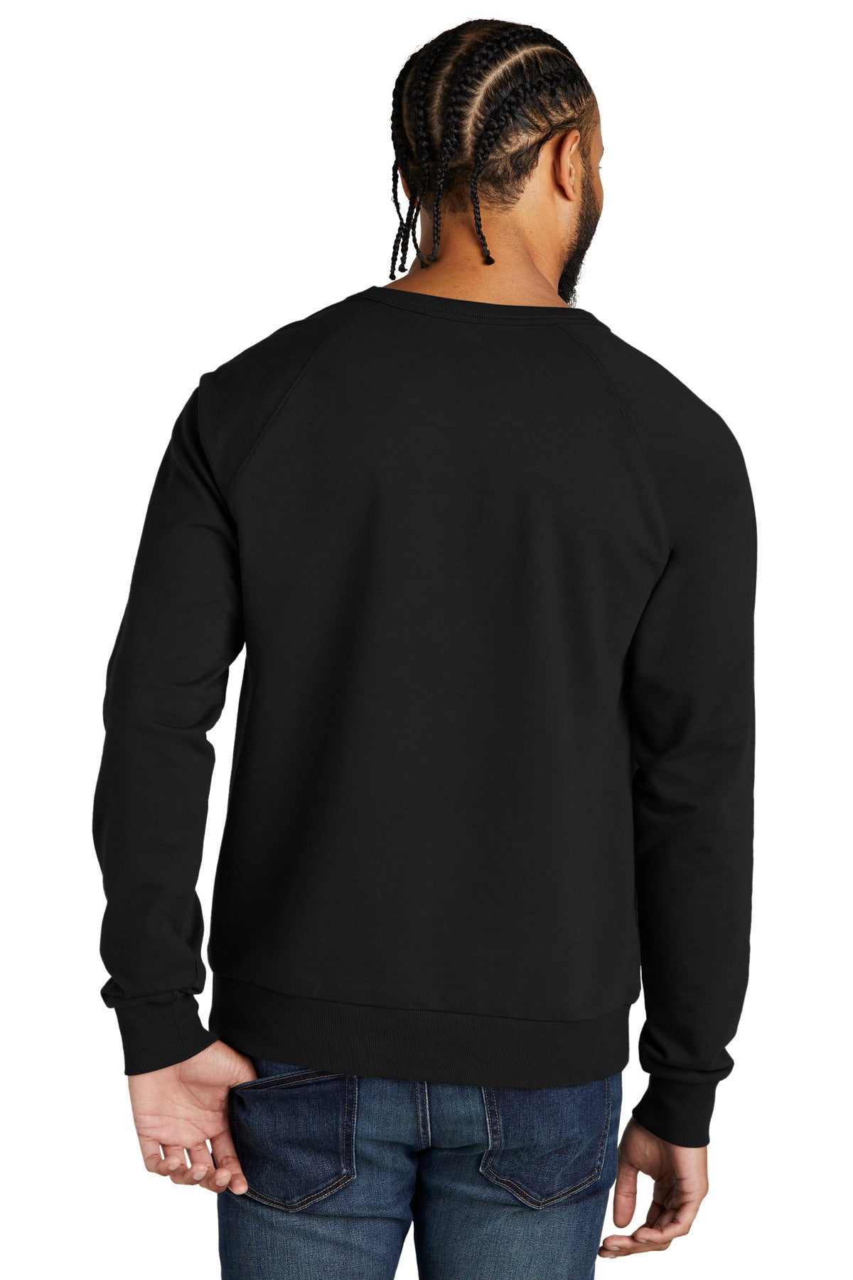 Custom Embroidered Allmade Unisex Organic French Terry Crewneck Sweatshirt AL4004,Deep Black