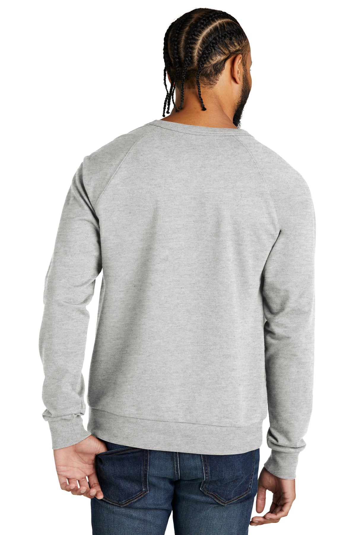 Custom Embroidered Allmade Unisex Organic French Terry Crewneck Sweatshirt AL4004,Granite Grey Heather