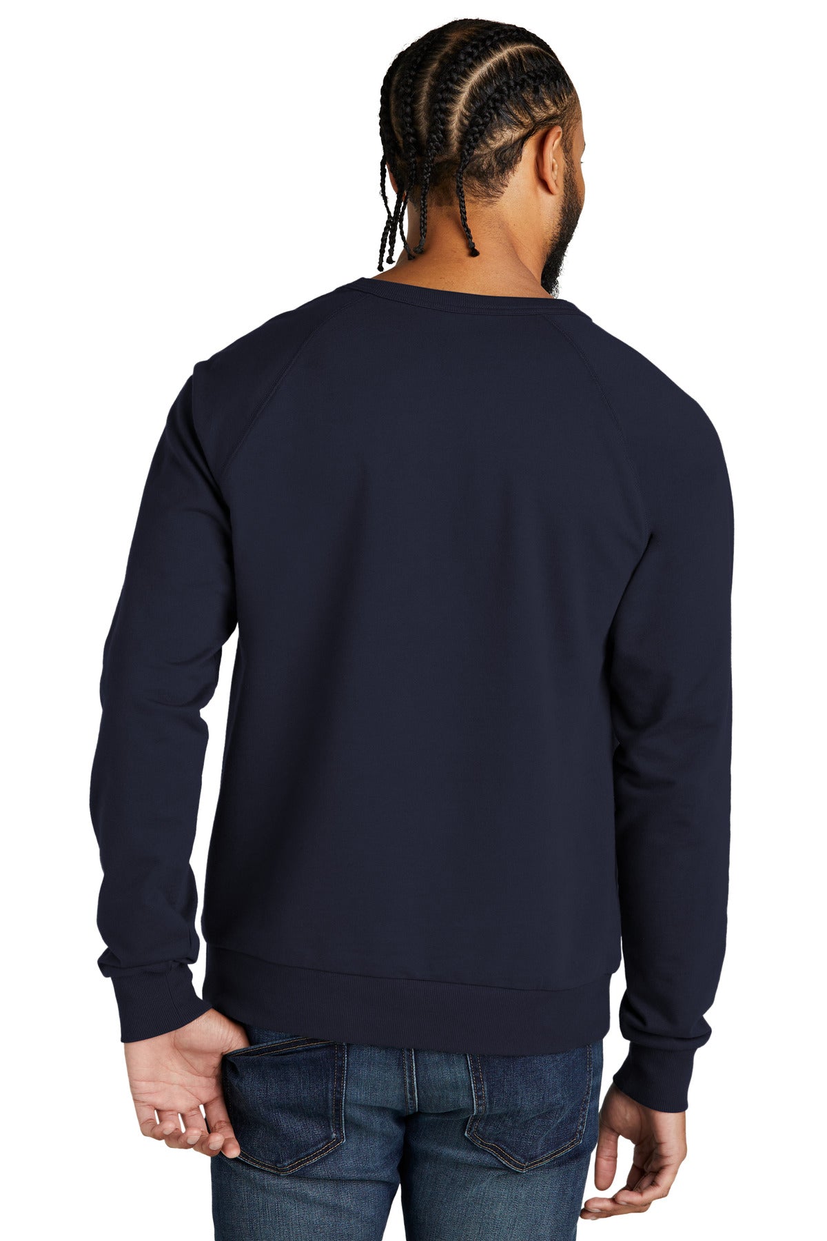 Custom Embroidered Allmade Unisex Organic French Terry Crewneck Sweatshirt AL4004,Night Sky Navy