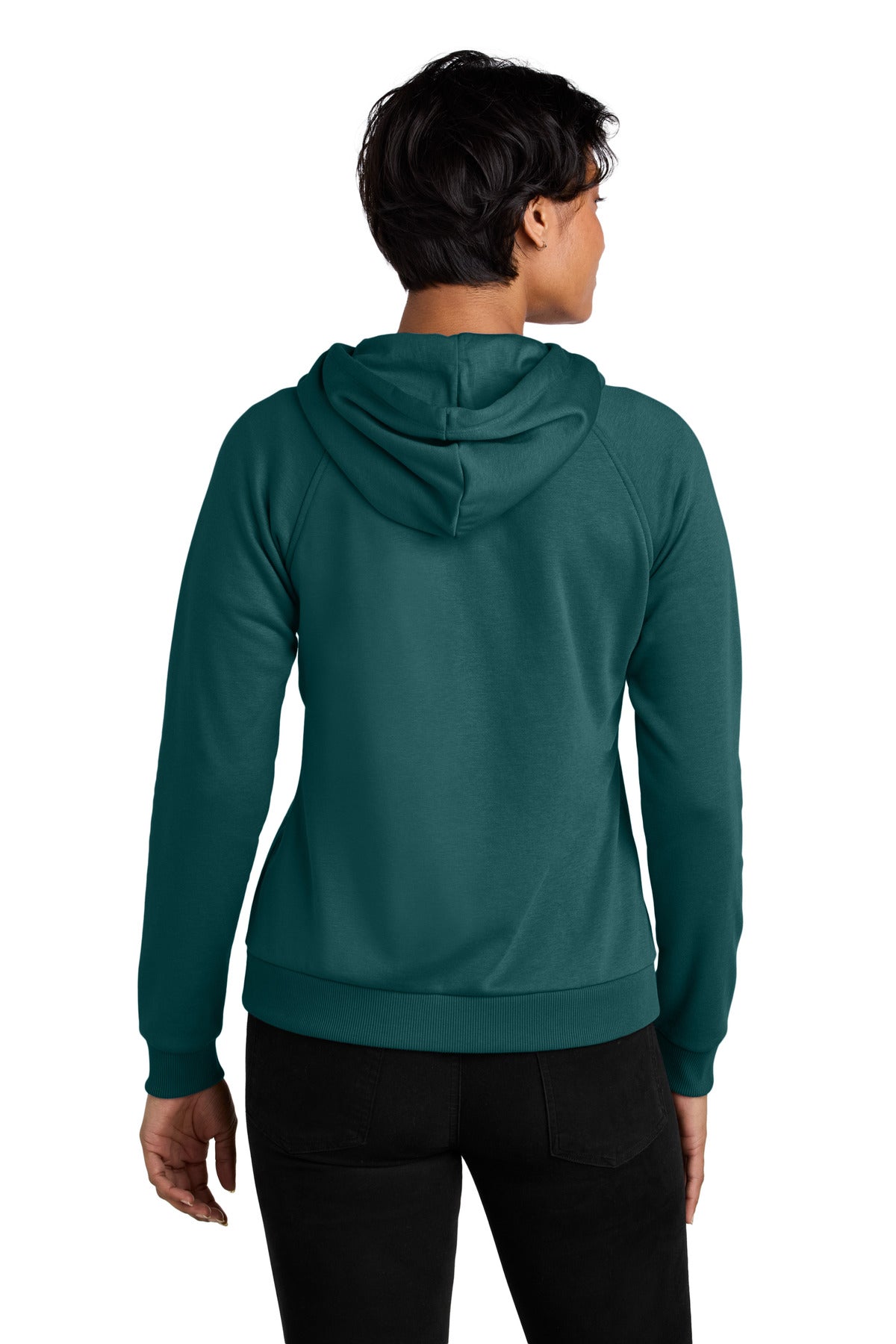 Custom Embroidered Allmade Women's Organic CVC Fleece Full-Zip Hoodie AL5003,Deep Sea Green