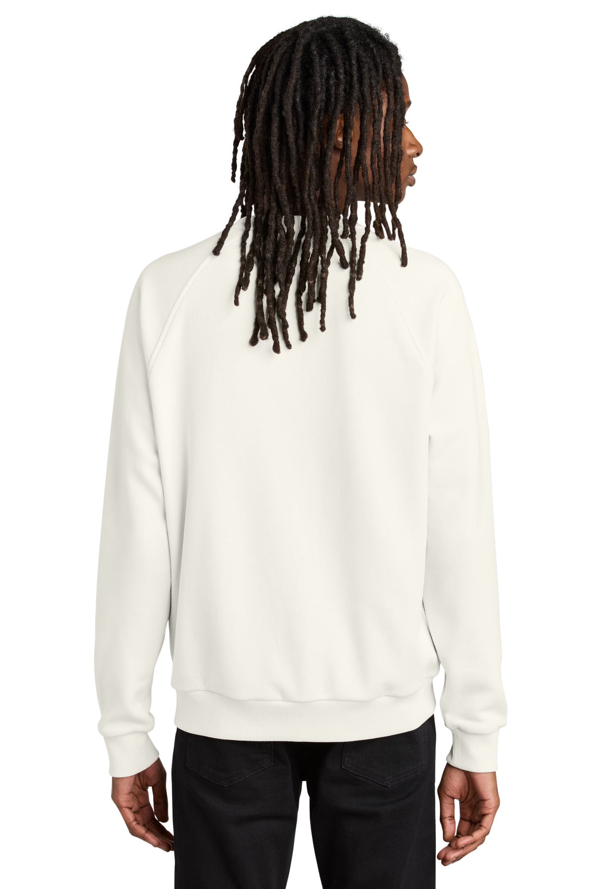 Custom Embroidered Allmade Unisex Organic CVC Fleece Crewneck Sweatshirt AL5004,White Sand