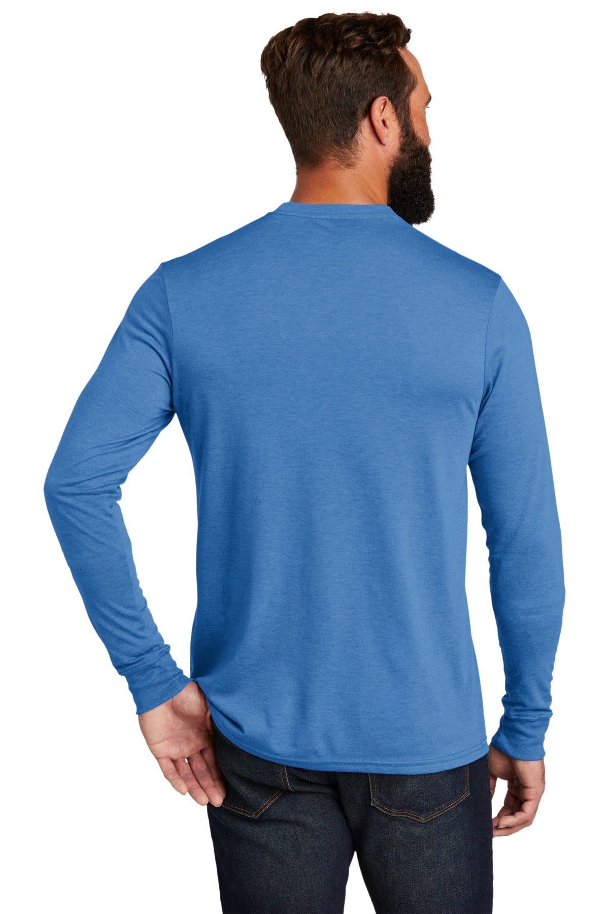 Custom Embroidered Allmade  Unisex Tri-Blend Long Sleeve Tee AL6004,Azure Blue