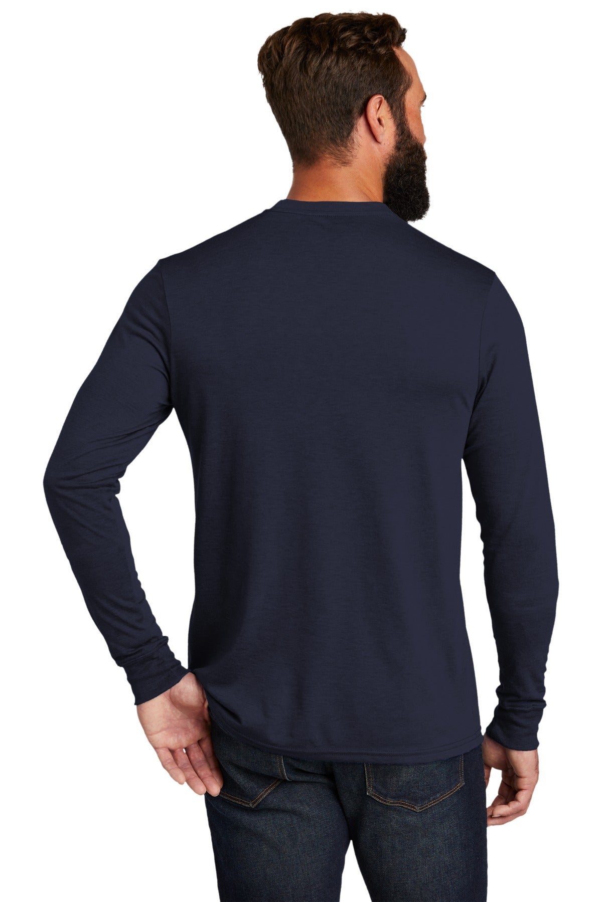 Custom Embroidered Allmade  Unisex Tri-Blend Long Sleeve Tee AL6004,Night Sky Navy