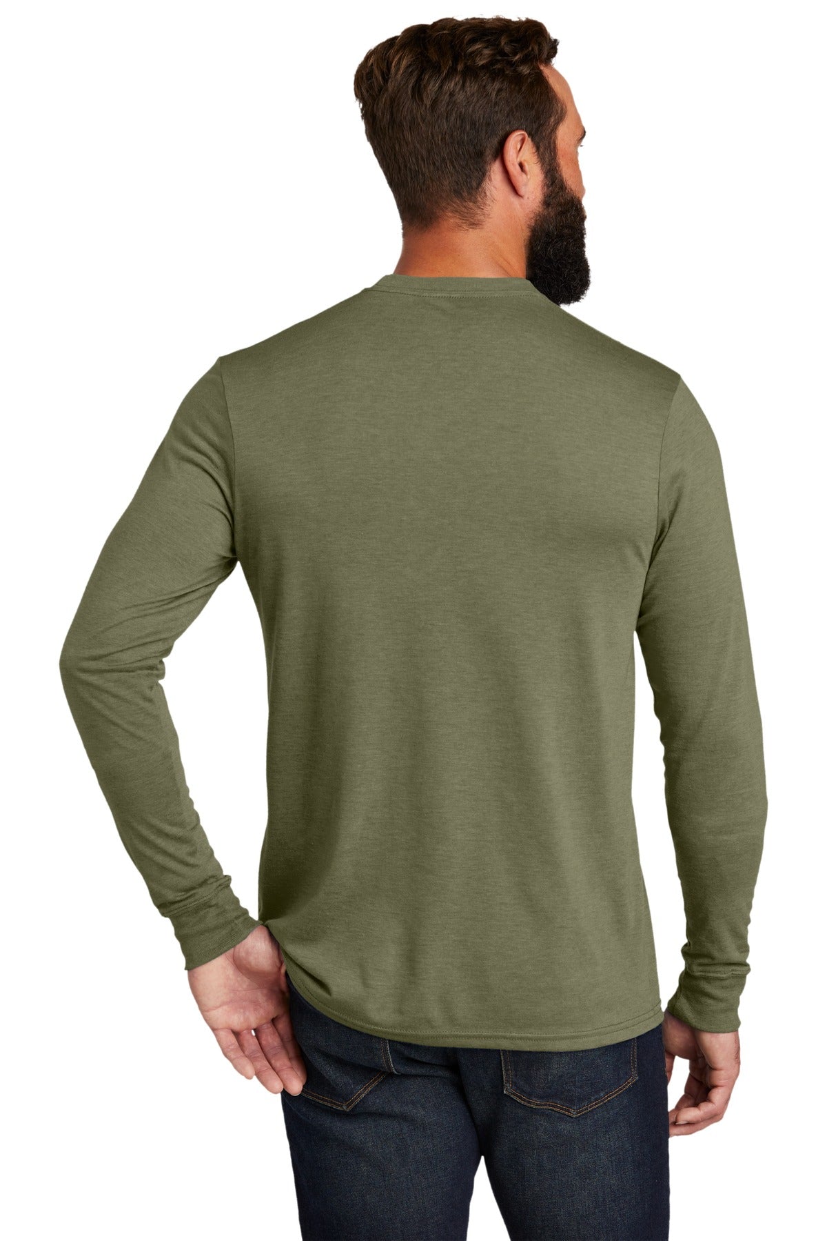 Custom Embroidered Allmade  Unisex Tri-Blend Long Sleeve Tee AL6004,Olive You Green