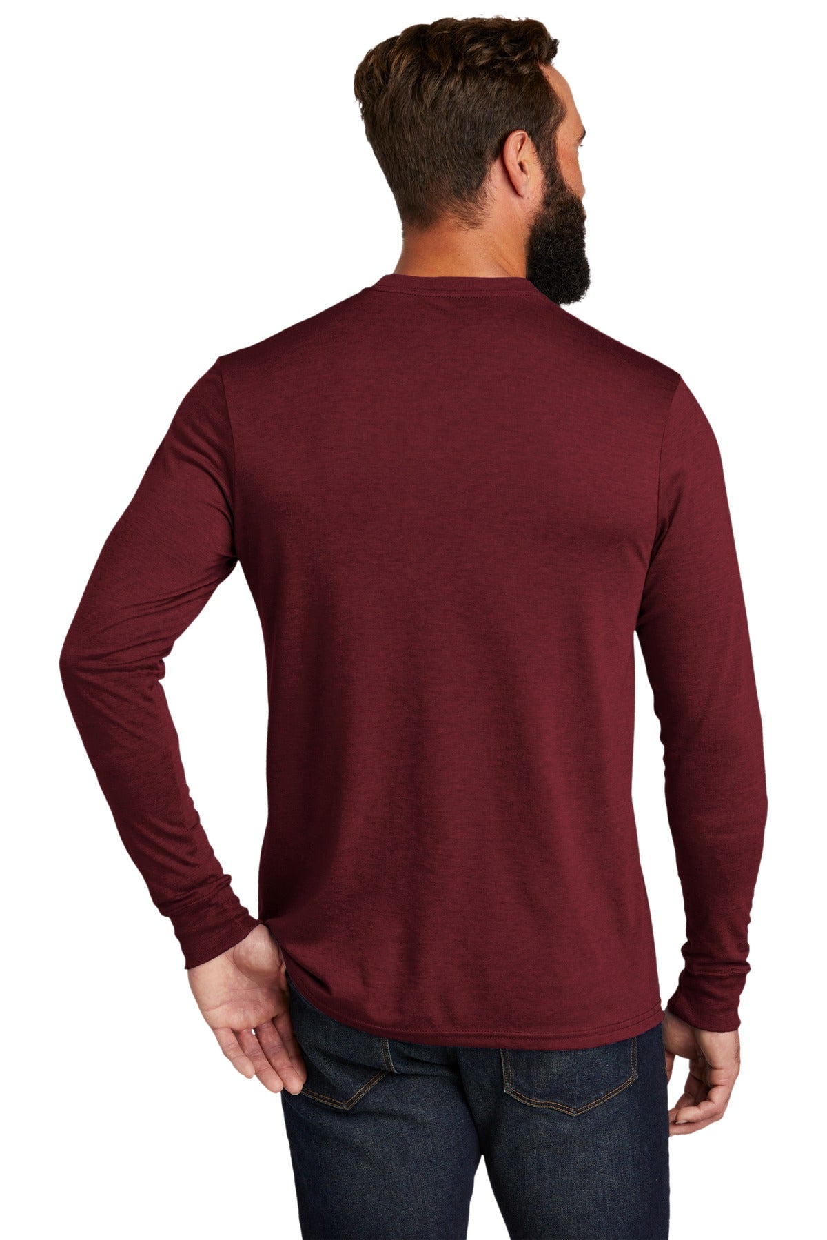 Custom Embroidered Allmade  Unisex Tri-Blend Long Sleeve Tee AL6004,Vino Red