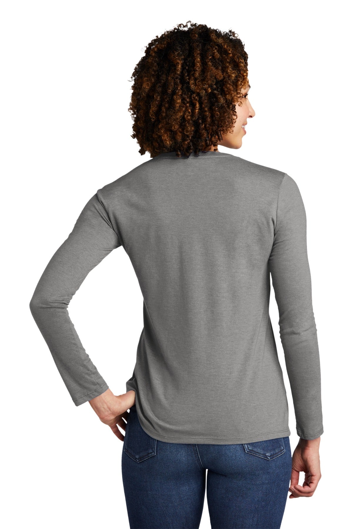 Custom Embroidered Allmade   Women's Tri-Blend Long Sleeve Tee AL6008,Aluminum Grey