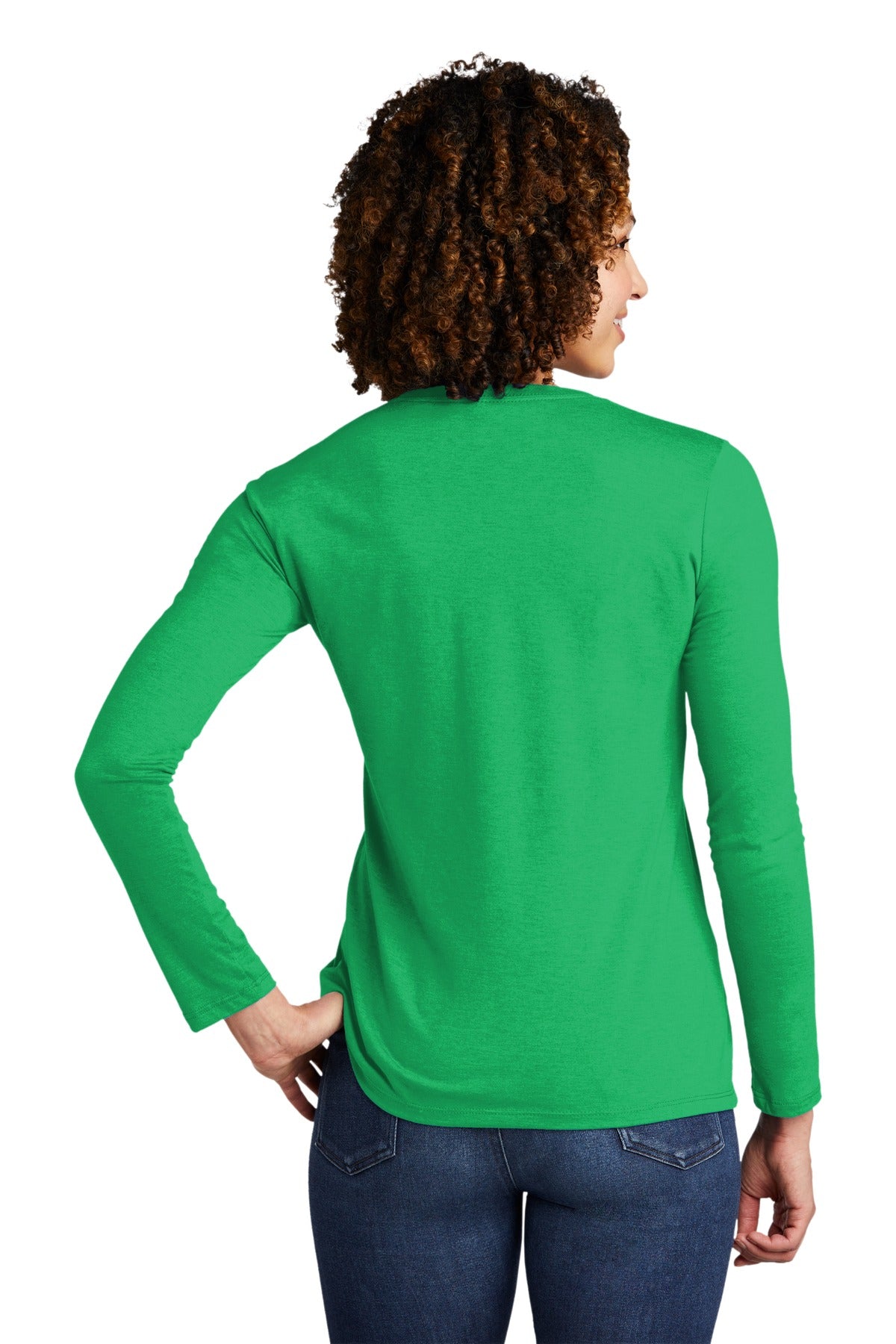 Custom Embroidered Allmade   Women's Tri-Blend Long Sleeve Tee AL6008,Enviro Green