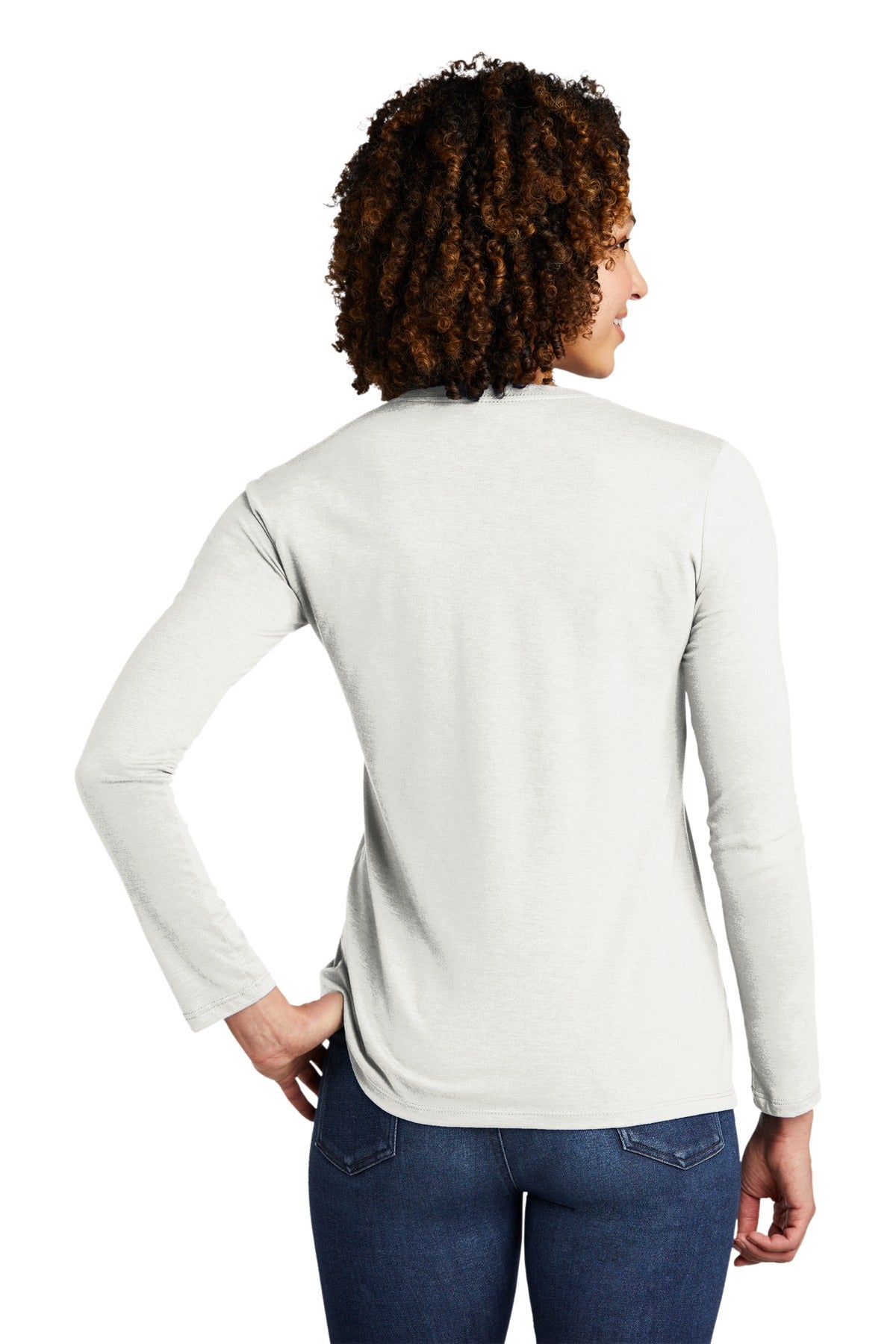 Custom Embroidered Allmade   Women's Tri-Blend Long Sleeve Tee AL6008,Fairly White