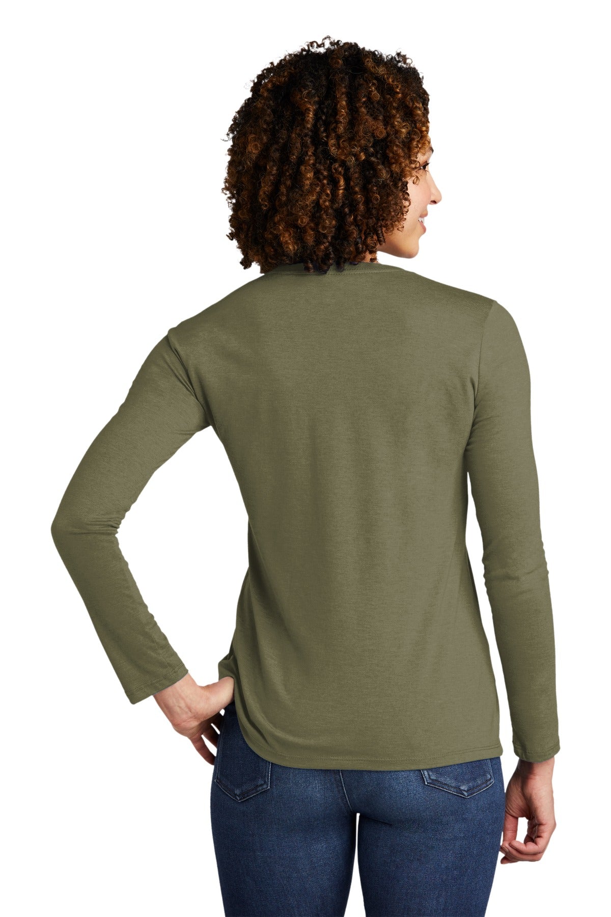 Custom Embroidered Allmade   Women's Tri-Blend Long Sleeve Tee AL6008,Olive You Green