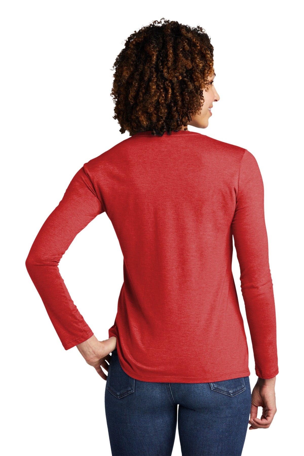 Custom Embroidered Allmade   Women's Tri-Blend Long Sleeve Tee AL6008,Rise Up Red