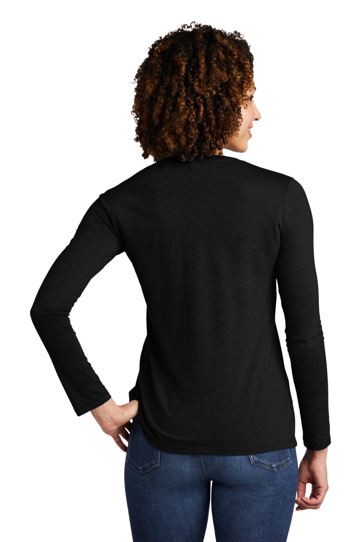 Custom Embroidered Allmade   Women's Tri-Blend Long Sleeve Tee AL6008,Space Black