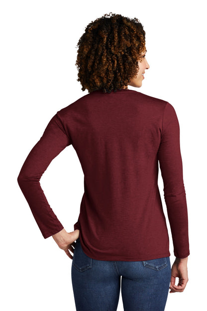 Custom Embroidered Allmade   Women's Tri-Blend Long Sleeve Tee AL6008,Vino Red