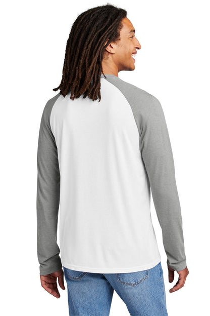 Custom Embroidered Allmade Unisex Tri-Blend Long Sleeve Colorblock Raglan AL6009,Aluminum Grey/ Bright White