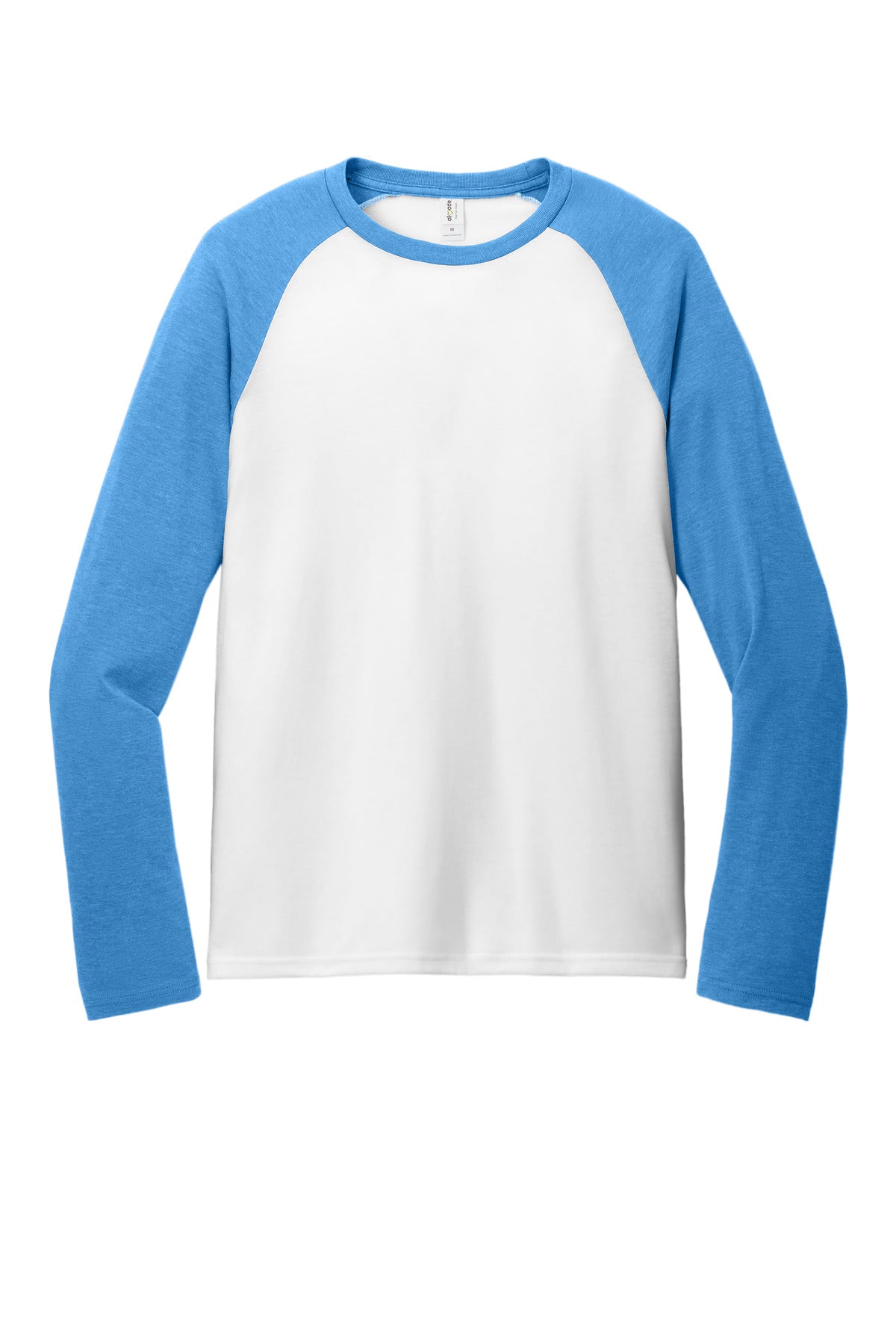 Custom Embroidered AllMade T-Shirts  in Azure Blue/ Bright White