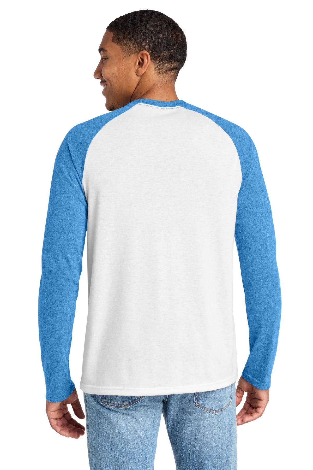 Custom Embroidered AllMade T-Shirts  in Azure Blue/ Bright White
