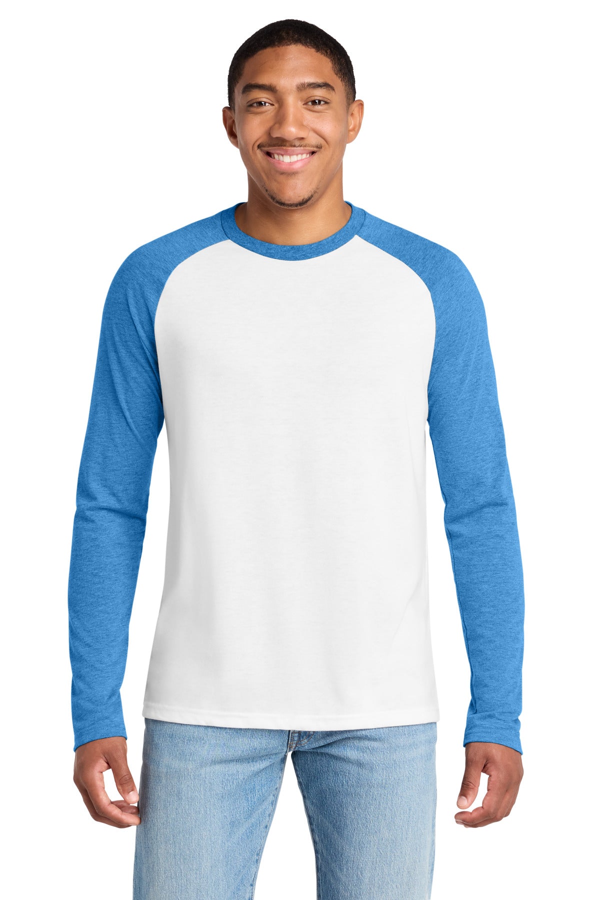 Custom Embroidered AllMade T-Shirts  in Azure Blue/ Bright White
