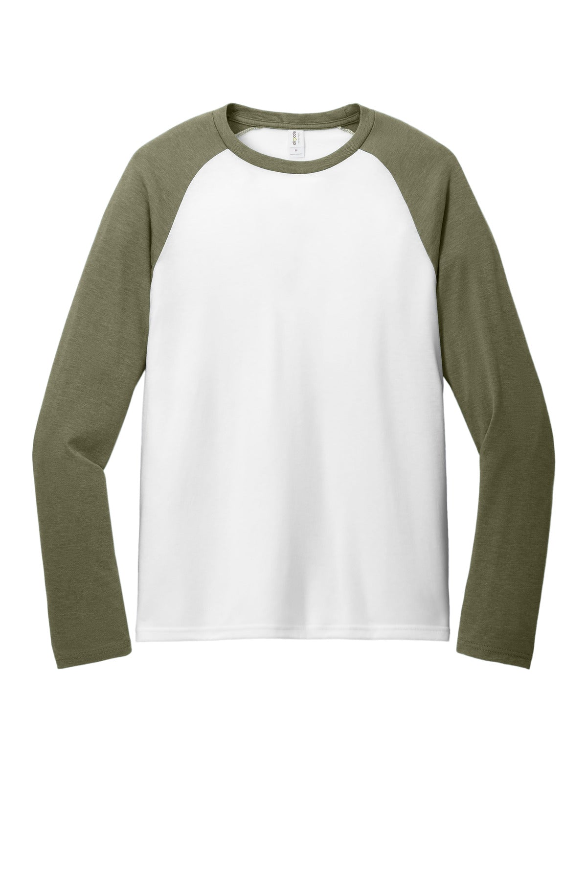 Custom Embroidered AllMade T-Shirts  in Olive You Green/ Bright White