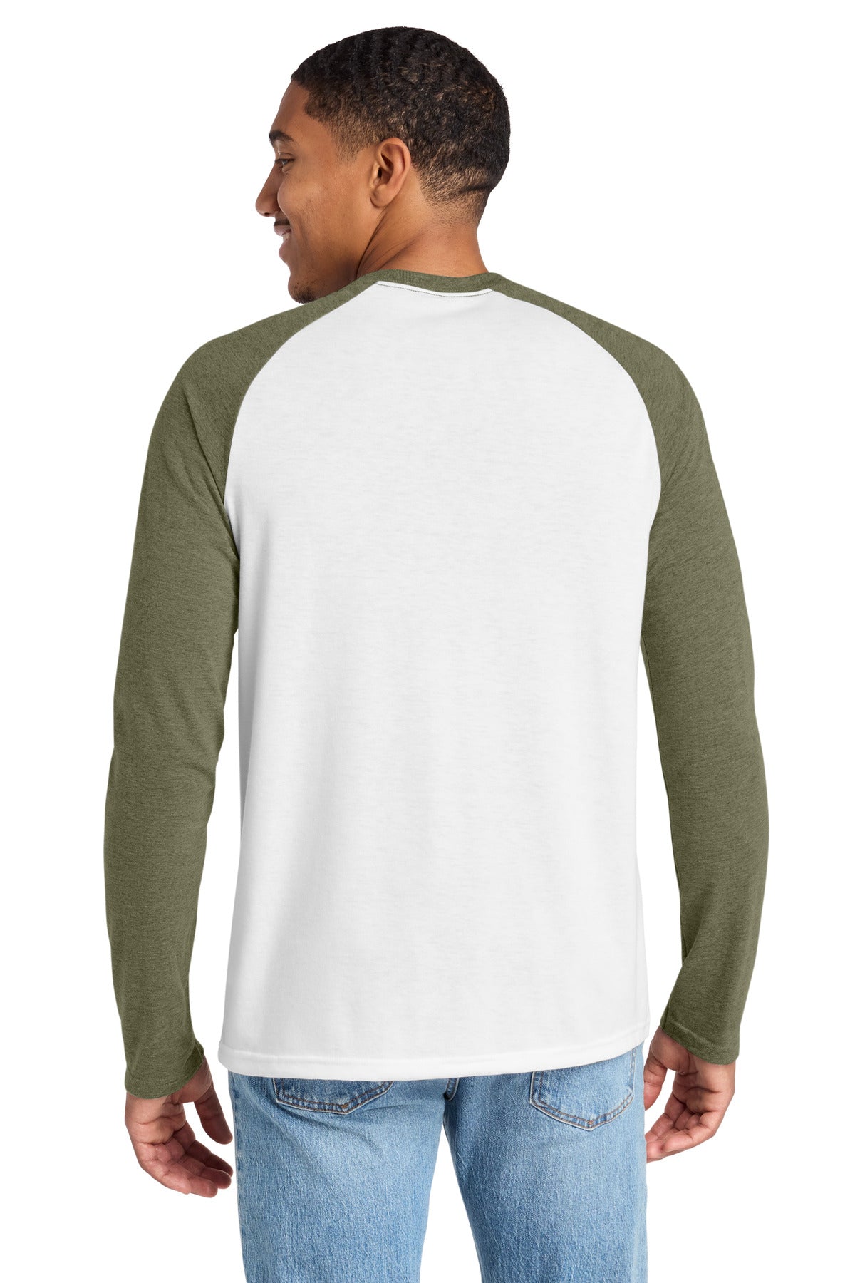 Custom Embroidered AllMade T-Shirts  in Olive You Green/ Bright White