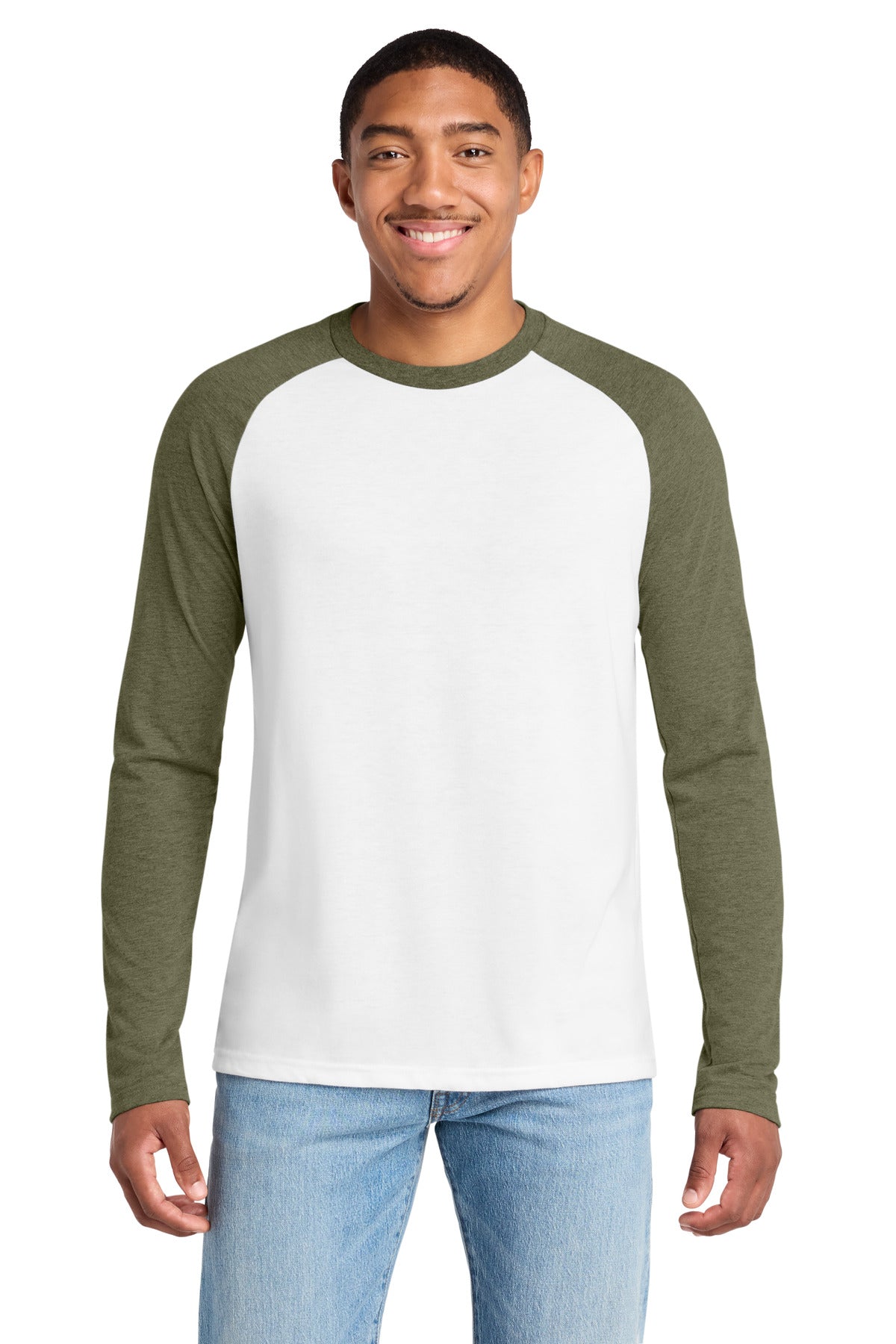Custom Embroidered AllMade T-Shirts  in Olive You Green/ Bright White